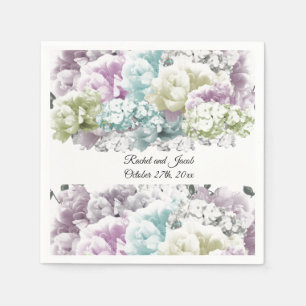 Multicolor Pastel Bouquet Wedding Paper Napkins