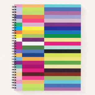 Multicolor pastel colorful striped bright and mode notebook