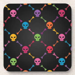 Multicolor pattern with skulls coaster