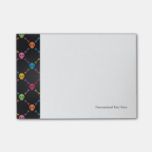 Multicolor pattern with skulls post-it notes