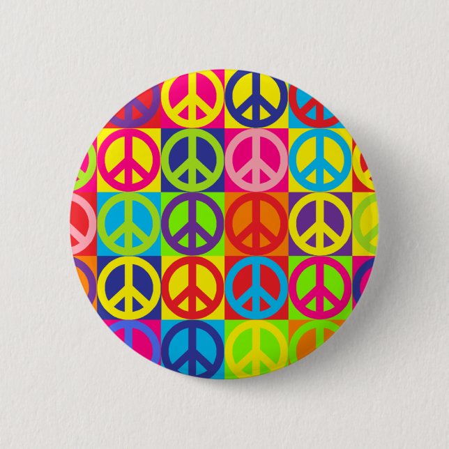 Multicolor Peace 6 Cm Round Badge (Front)