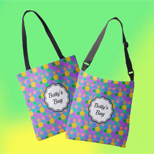 Multicolor Pickleballs Groovy Personalised Tote Bag
