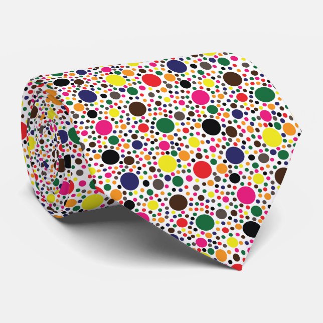 Multicolor polka dot pattern tie (Rolled)