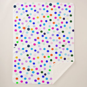 Multicolor Polka Dots Sherpa Blanket