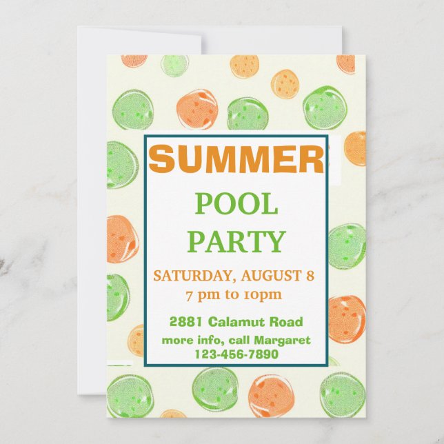 Multicolor Polka Dots Summer Party Invitation (Front)