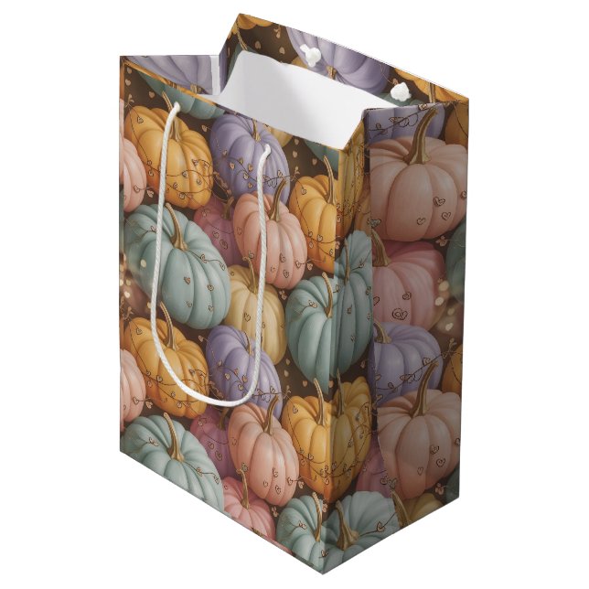  Multicolor Pumpkin Pattern Wrapping Paper  Medium Gift Bag (Front Angled)