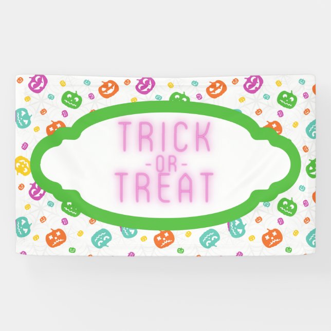 Multicolor Pumpkins Halloween Pattern Banner (Horizontal)