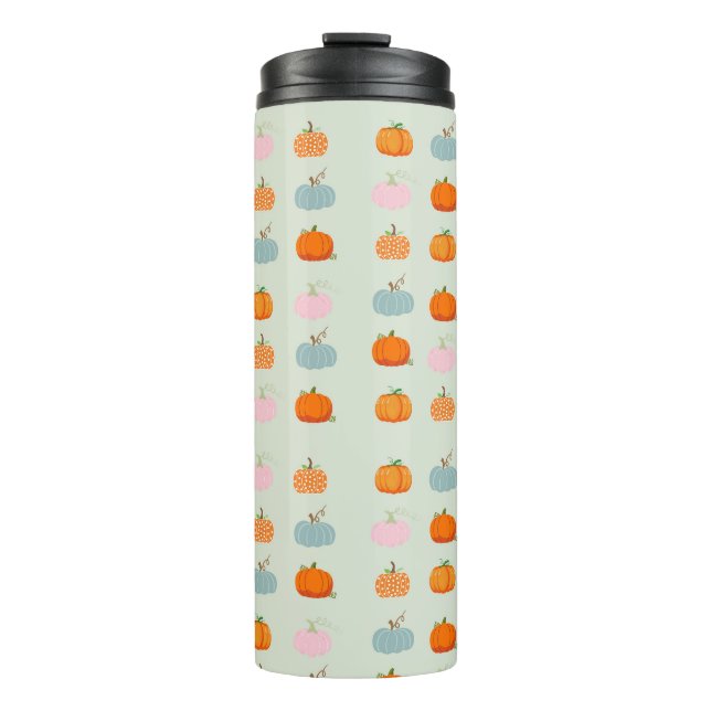 Multicolor Pumpkins Pattern Thermal Tumbler (Front)