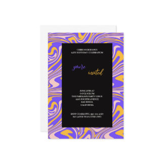 multicolor purple and orange birthday invitation