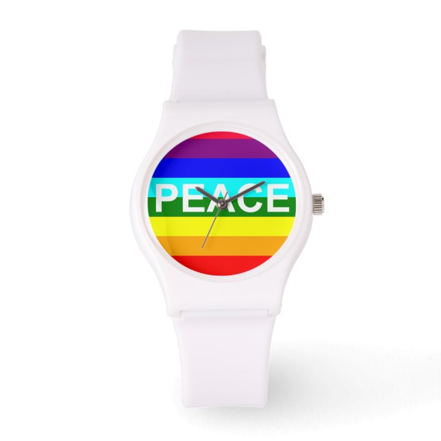 Multicolor Rainbow Peace Watch (Front)