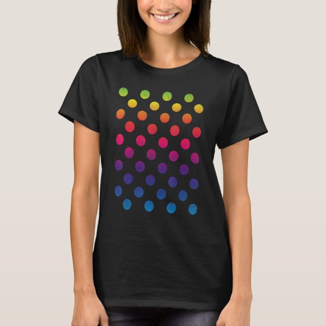 Multicolor Rainbow Polka Dot International Dot Day T-Shirt (Front)