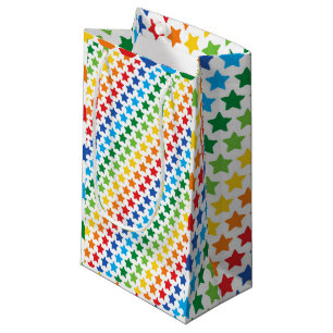 Multicolor Rainbow Stars Print, Unicorn Rainbow Small Gift Bag