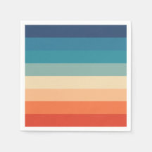 Multicolor Rainbow Striped design paper napkin