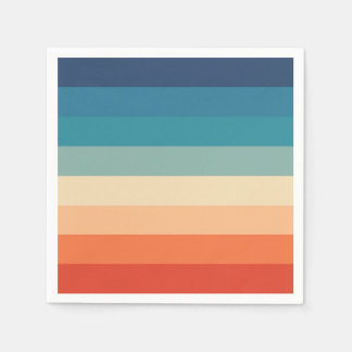 Multicolor Rainbow Striped design paper napkin
