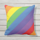 Multicolor Rainbow Stripes Colourful Modern Cushion<br><div class="desc">Multicolor Rainbow Stripes Colourful Modern Outdoor Pillow. Create a cheerful outdoor space with this bright, bold, and colourful rainbow stripes design. Perfect for adding a stylish touch to your home in any season. You can also create a unique, personalised design by adding text, images, and more with the "Customise It"...</div>