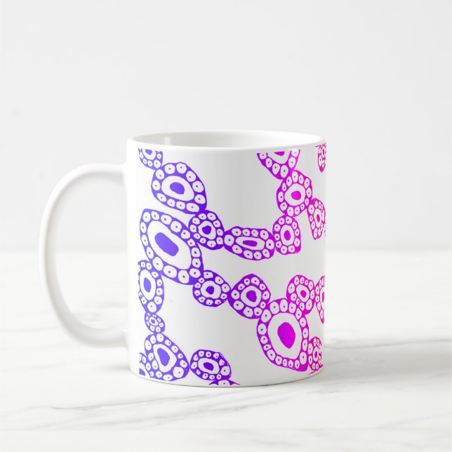 Multicolor Random Abstract Circle Blob Shapes Coffee Mug (Left)