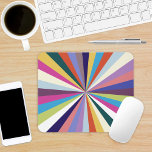 Multicolor Rays Mouse Pad<br><div class="desc">retro palette rainbow multicolor rays radiating from centre</div>