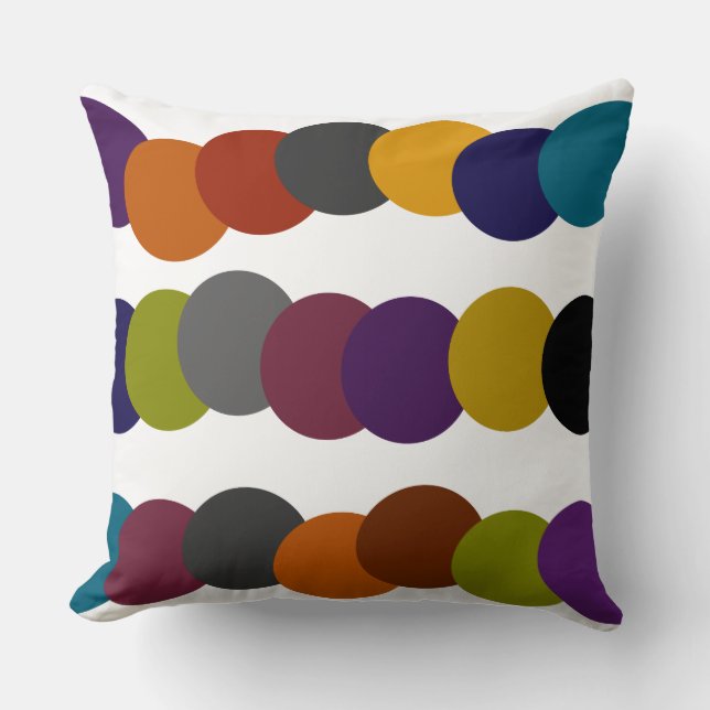 Multicolor Retro Bubble Graphic Cushion (Front)