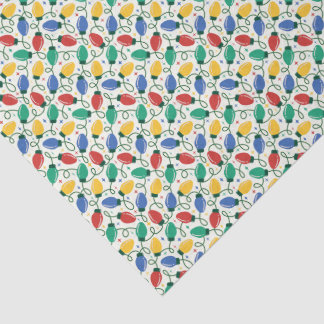 Multicolor Retro Christmas Lights Matching Tissue Paper