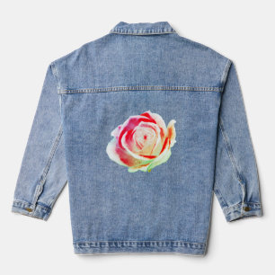 Multicolor rose denim jacket