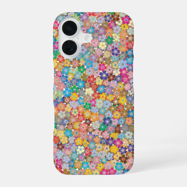 Multicolor Sakura flower phone case (Back)