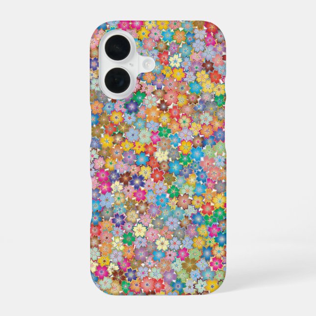 Multicolor Sakura flower phone case (Back)