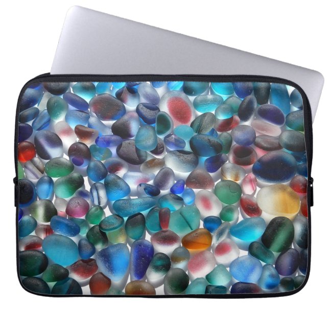 Multicolor Sea Glass Laptop Case (Front)