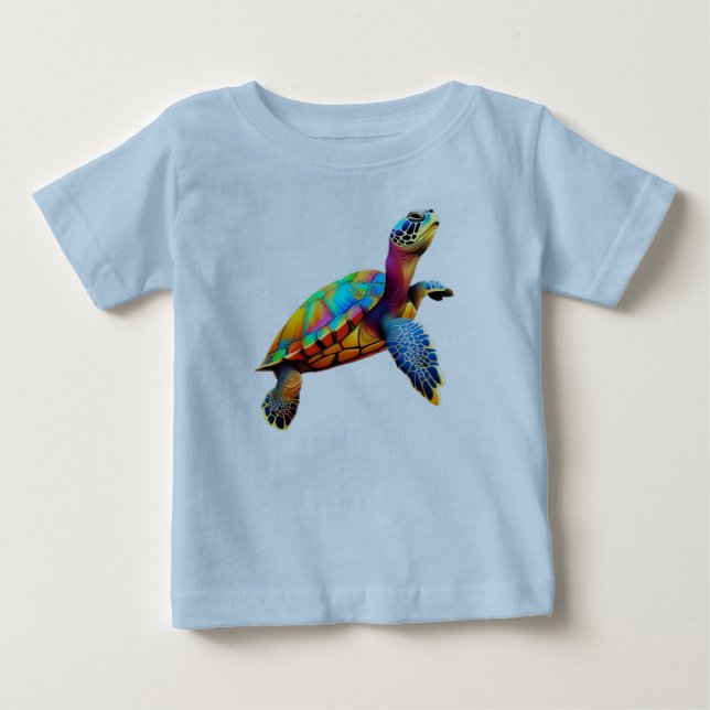Multicolor Sea Turtle Baby T-Shirt (Front)