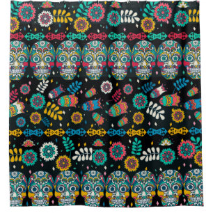 Multicolor seamless pattern. Boho style decorated Shower Curtain