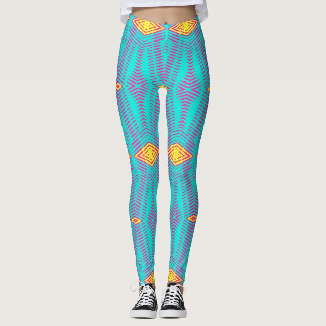 Multicolor seamless pattern "Ratti_Creative_Arts" Leggings (Front)