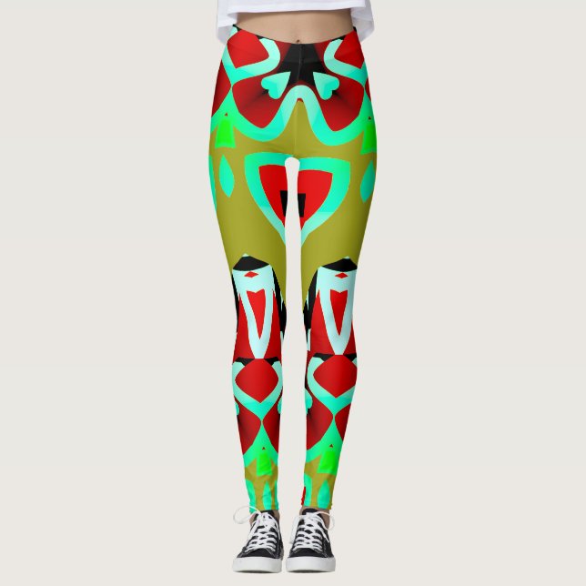 Multicolor seamless pattern "Ratti_Creative_Arts" Leggings (Front)