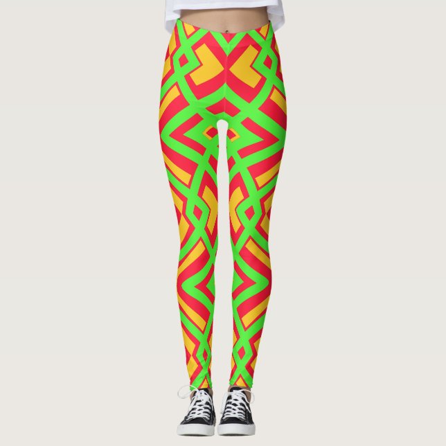 Multicolor seamless pattern "Ratti_Creative_Arts" Leggings (Front)