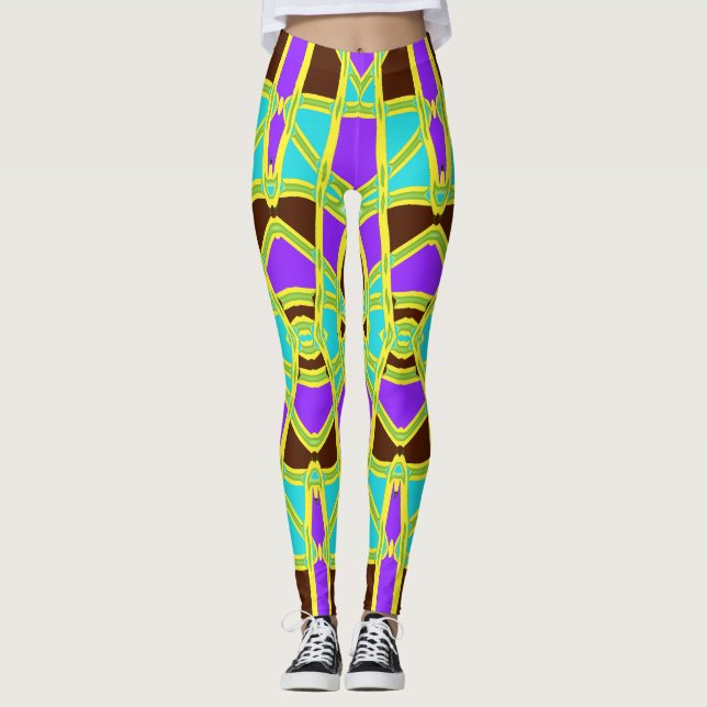 Multicolor seamless pattern "Ratti_Creative_Arts" Leggings (Front)