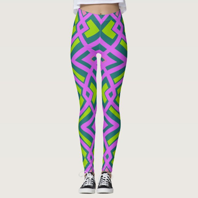 Multicolor seamless pattern "Ratti_Creative_Arts" Leggings (Front)