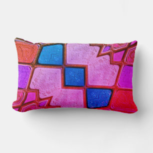 Multicolor Shades Pattern Lumbar Pillow