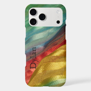 Multicolor Silk Fabric Photo with Name