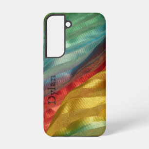 Multicolor Silk Fabric Photo with Name Samsung Galaxy Case