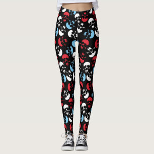 Multicolor Skull Pattern Leggings