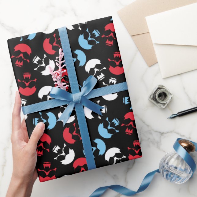 Multicolor Skull Pattern Wrapping Paper (Gifting)
