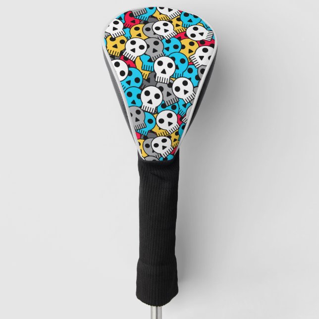 multicolor skulls golf head cover (Front)