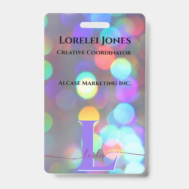 Multicolor Sparkles ID Badge (Front)