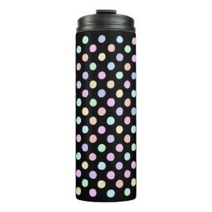 Multicolor Spots on Black Thermal Tumbler