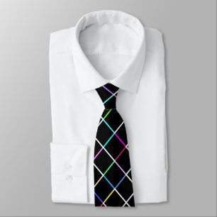 Multicolor Square Lined Pattern Tie