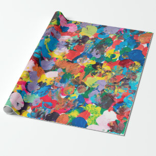 multicolor stained background made with paintbrush wrapping paper