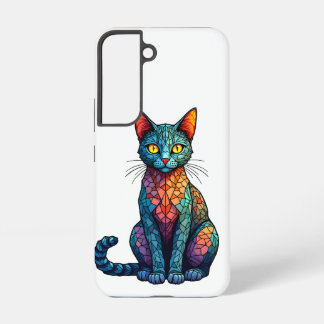 Multicolor Stained Glass Cat 784 Samsung Galaxy Case