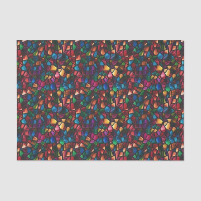Multicolor Stained Glass Mosaic Decoupage Paper (Front)
