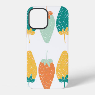 Multicolor Strawberries: Vintage Fruit Pattern. iPhone 12 Case