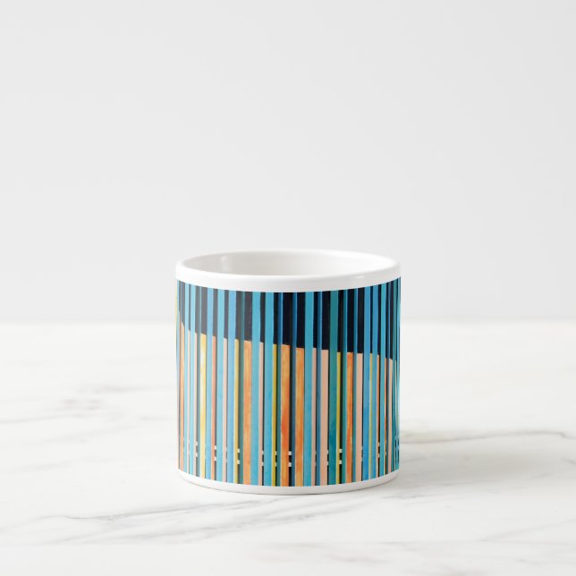 Multicolor Stripe Design Espresso Cup (Front)