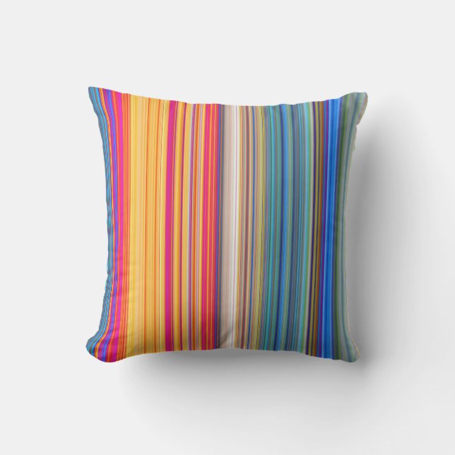 Multicolor Striped Pattern Cushion (Front)