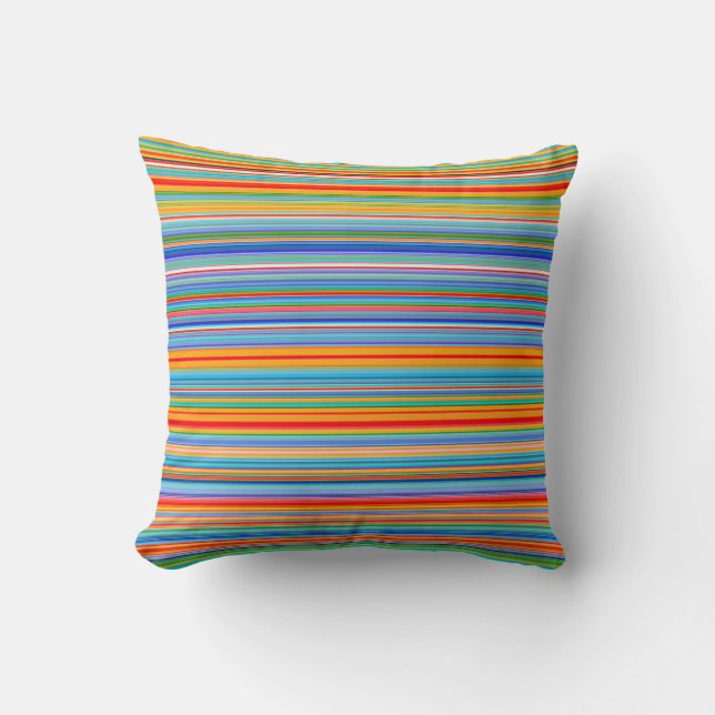 Multicolor Striped Pattern Cushion (Front)